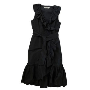 Rickie Freeman for Teri Jon Cocktail Evening Wrap Midi Dress - Black - Sz 2